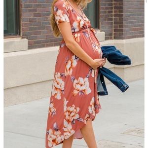3 for $15 🌼 Pinkblush Rust Floral High-Low Dress